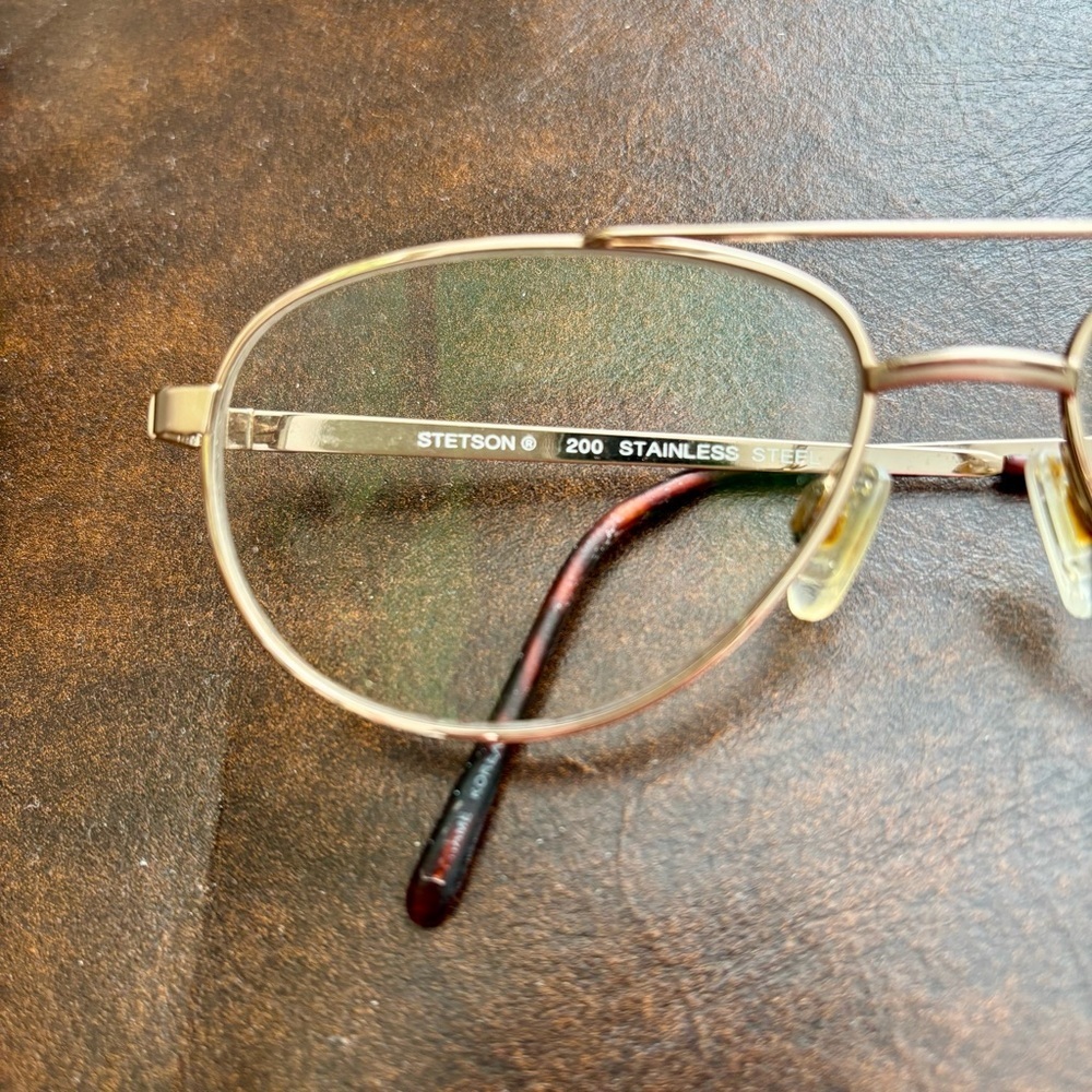 Stetson Zyloware 057 Stainless Steel Gold Aviator UnisexGlasses Frame Only 55-16 - Picture 7 of 12